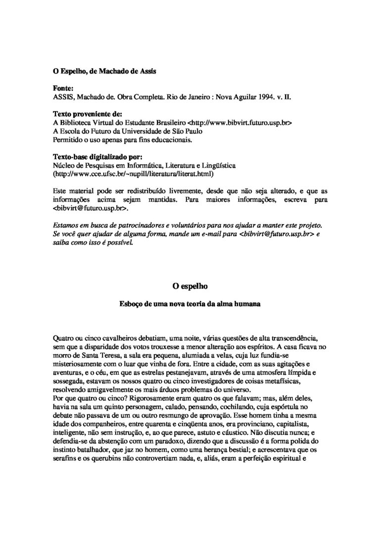 O Espelho – Machado de Assis