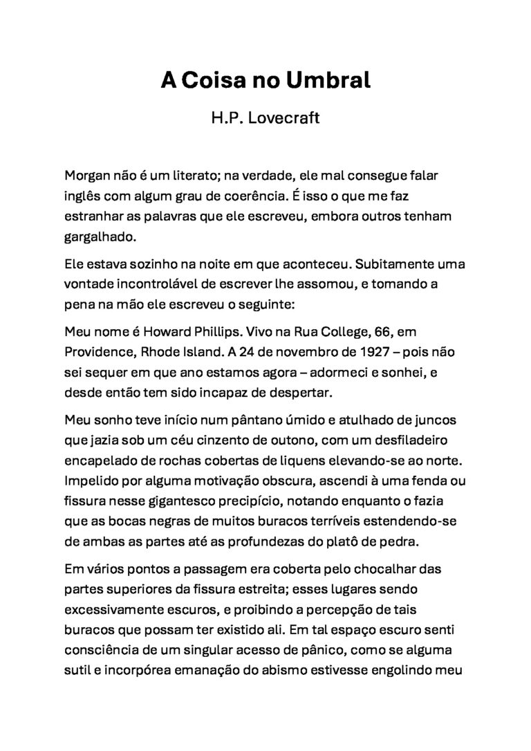 A Coisa no Umbral – H.P. Lovecraft
