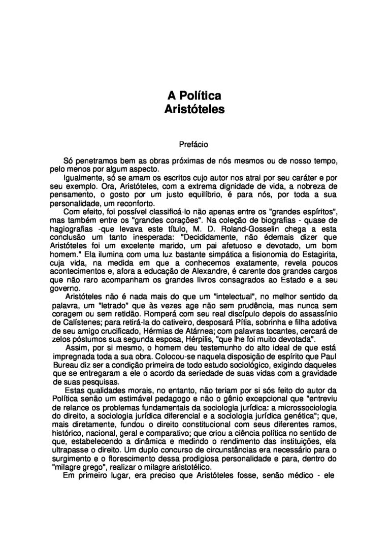 A Política – Aristóteles