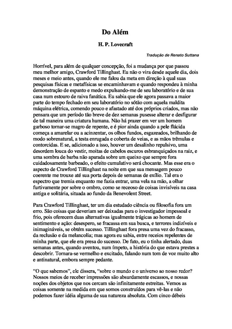Do Além – H.P. Lovecraft