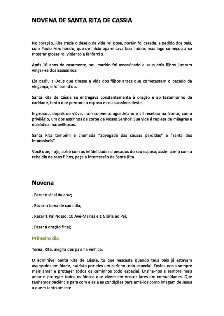 Novena Santa Rita de Cassia
