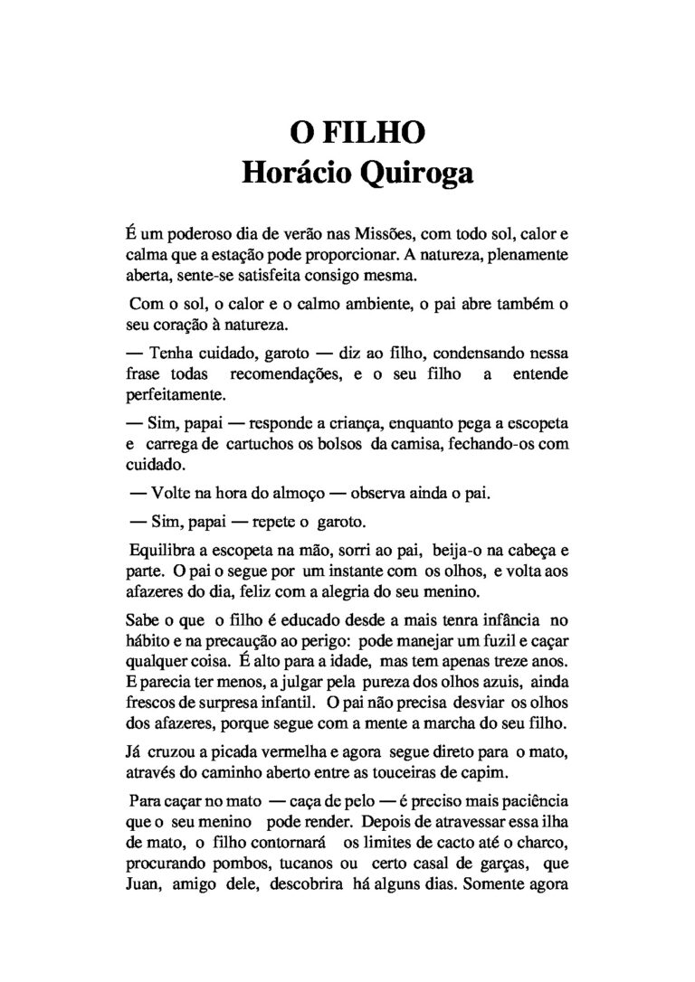 O Filho – Horácio Quiroga