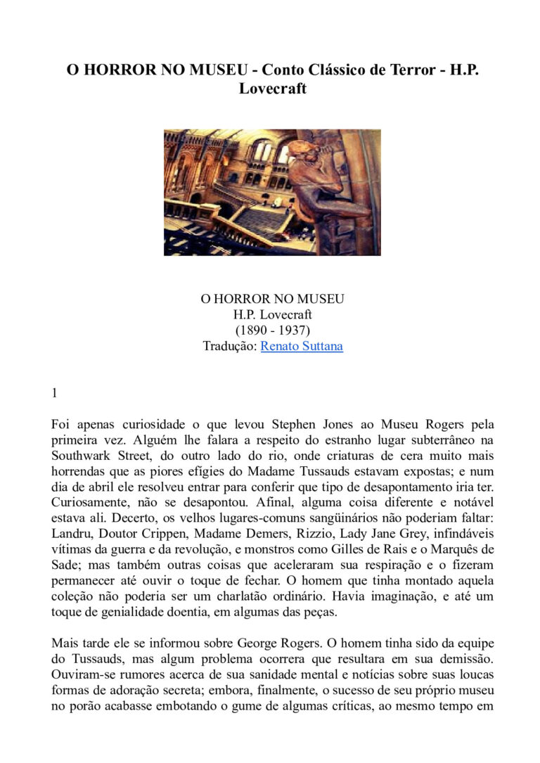 O Horror no Museu – H. P. Lovecraft