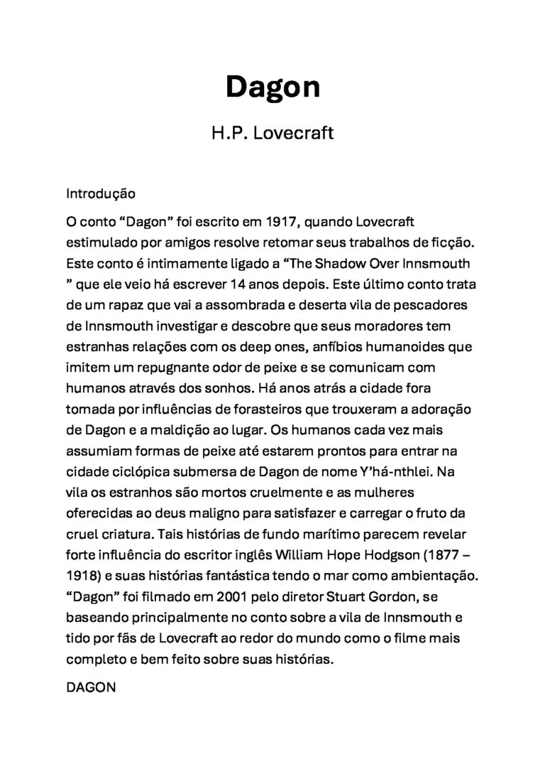 Dagon – H.P. Lovecraft