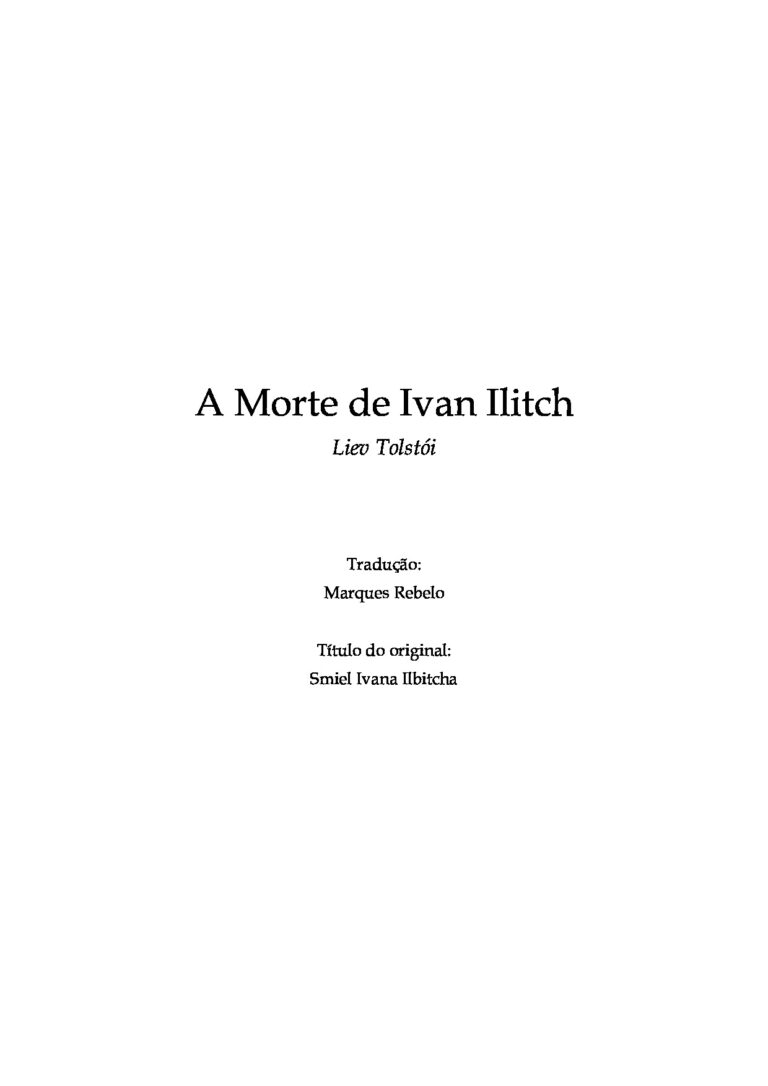A Morte de Ivan Ilitch